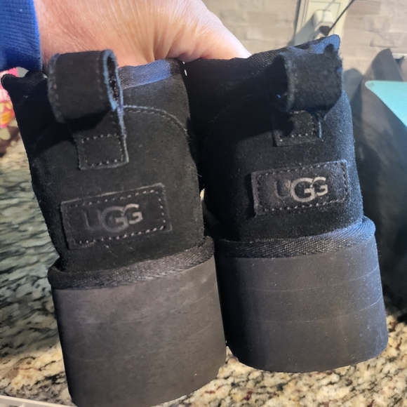 UGG Black Suede Platform Boots - Picture 4 of 5